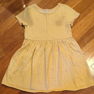 Cat & Jack Yellow Kids Dress with White Dots